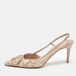 Valentino: Бежевые туфли  VLogo