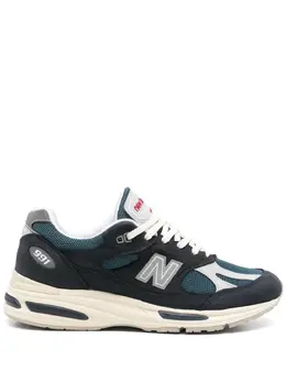New Balance: Голубые кроссовки  991