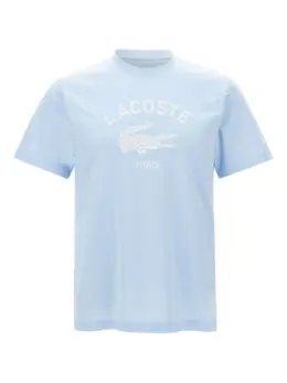 Lacoste: Голубая футболка 