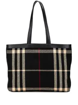 Burberry Pre-Owned: Чёрная сумка-шоппер 