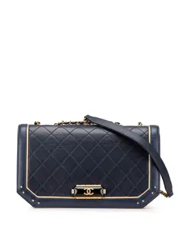CHANEL Pre-Owned: Голубая сумка через плечо 
