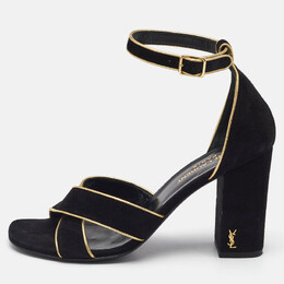 Saint Laurent Paris: Чёрные сандалии 