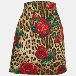 Dolce & Gabbana: Коричневая юбка  Rose