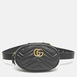 Gucci: Чёрная сумка  GG Marmont