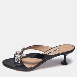 Miu Miu: Чёрные сандалии 