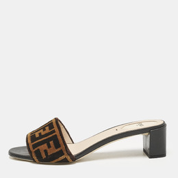 Fendi: Чёрные сандалии  Zucca