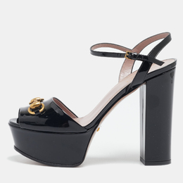 Gucci: Чёрные сандалии  Horsebit
