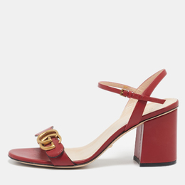 Gucci: Красные сандалии  GG Marmont