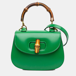Gucci: Зелёная сумка  Bamboo