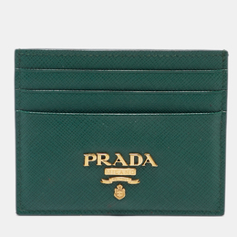 Prada: Зелёный картхолдер 