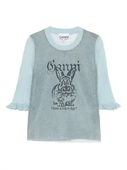 GANNI: Светлый топ 