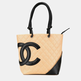 Chanel: Бежевая сумка-шоппер 