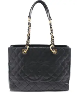 CHANEL Pre-Owned: Чёрная сумка-шоппер 