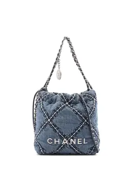 CHANEL Pre-Owned: Голубая сумка 