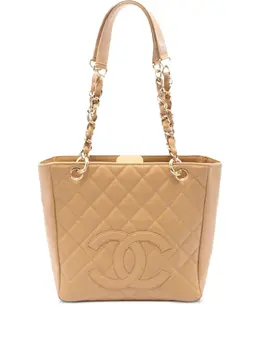 CHANEL Pre-Owned: Бежевая сумка-шоппер 