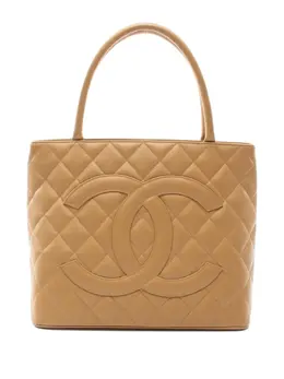 CHANEL Pre-Owned: Бежевая сумка-шоппер 