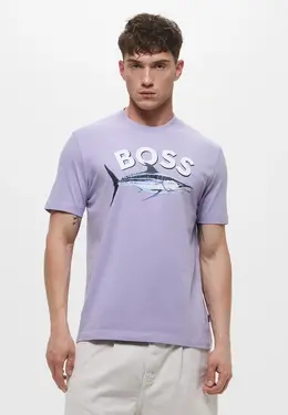 Boss: Фиолетовая футболка 