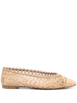 Aquazzura: Бежевые балетки 