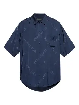 Balenciaga: Синяя рубашка 