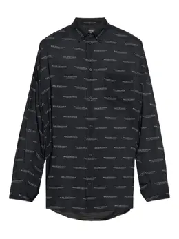 Balenciaga: Чёрная рубашка 