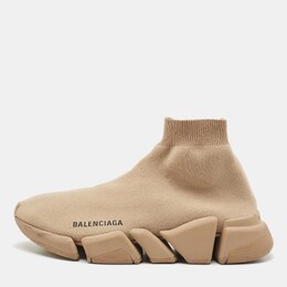 Balenciaga: Бежевые кроссовки  Speed