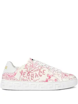 Versace: Белые кроссовки  Barocco