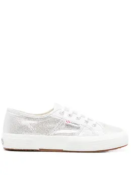 Superga: Серебристые кроссовки 