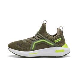 PUMA: Зелёные кроссовки  Enzo