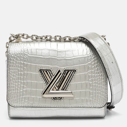 Louis Vuitton: Серебристая сумка  Twist