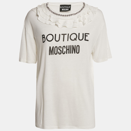 Boutique Moschino: Белая футболка 