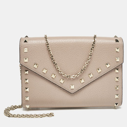 Valentino: Бежевый кошелёк  Rockstud
