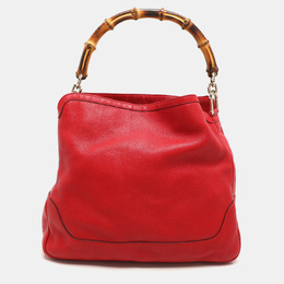 Gucci: Красная сумка  Bamboo