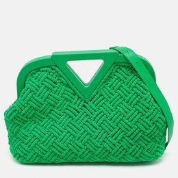 Bottega Veneta: Зелёная сумка  Point