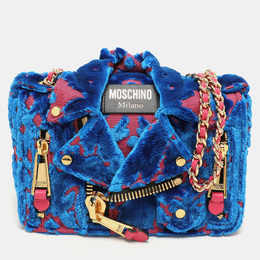 Moschino: Голубая сумка  Biker