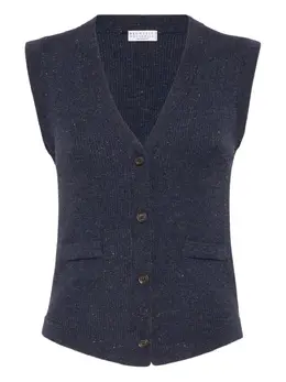 Brunello Cucinelli: Синий жилет 