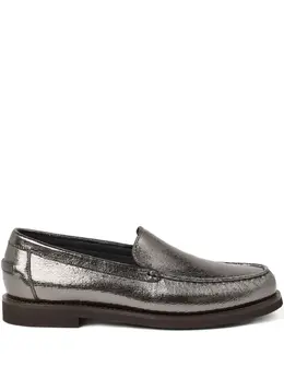 Brunello Cucinelli: Серебристые лоферы 