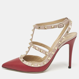 Valentino: Бордовые туфли  Rockstud