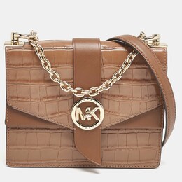 Michael Kors: Коричневая сумка через плечо 