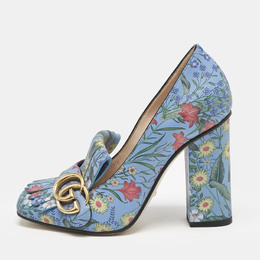 Gucci: Голубые туфли  GG Marmont