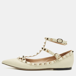 Valentino: Белые балетки  Rockstud