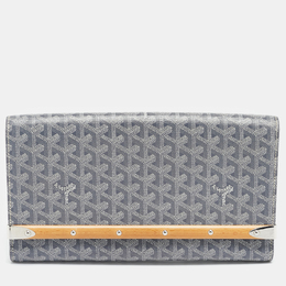 Goyard: Серебристый клатч 