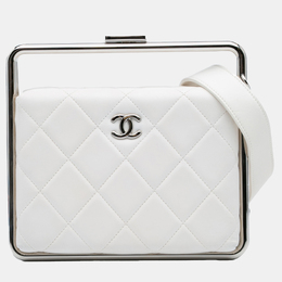 Chanel: Белый клатч 