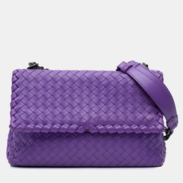 Bottega Veneta: Фиолетовая сумка  Intrecciato