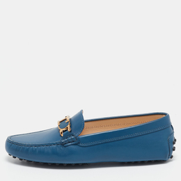 Tod's: Голубые лоферы  Gommino