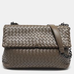 Bottega Veneta: Бежевая сумка  Intrecciato