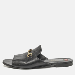 Gucci: Чёрные сандалии  Horsebit