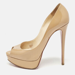 Christian Louboutin: Бежевые босоножки 