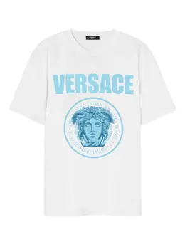 Versace: Белая футболка  Medusa