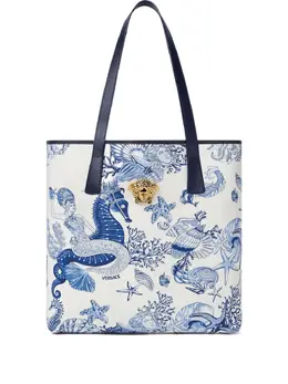 Versace: Голубая сумка-шоппер  La Medusa