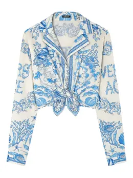 Versace: Голубая рубашка  Barocco